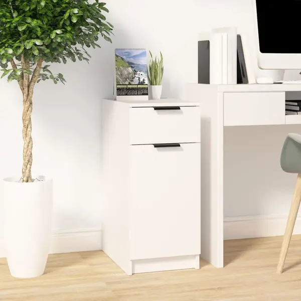 Gossi dulap de birou, alb, 33,5x50x75 cm, lemn prelucrat