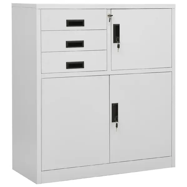 Gossi dulap de birou, gri deschis, 90x40x102 cm, otel