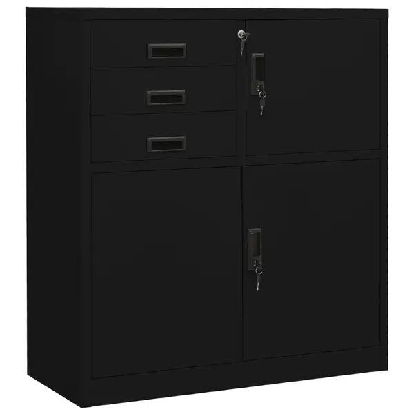 Gossi dulap de birou, negru, 90x40x102 cm, otel