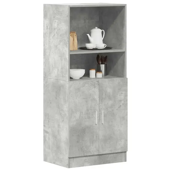 Gossi dulap de bucatarie, gri beton 57x41,5x131,5 cm lemn prelucrat