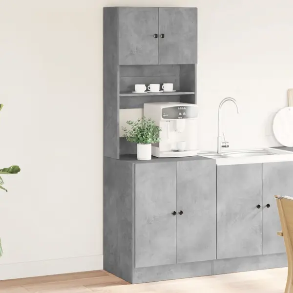Gossi dulap de bucatarie, gri beton, 60x50x180 cm, lemn prelucrat