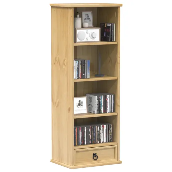 Gossi dulap de cd-uri „corona”, 40x30x110 cm, lemn masiv de pin