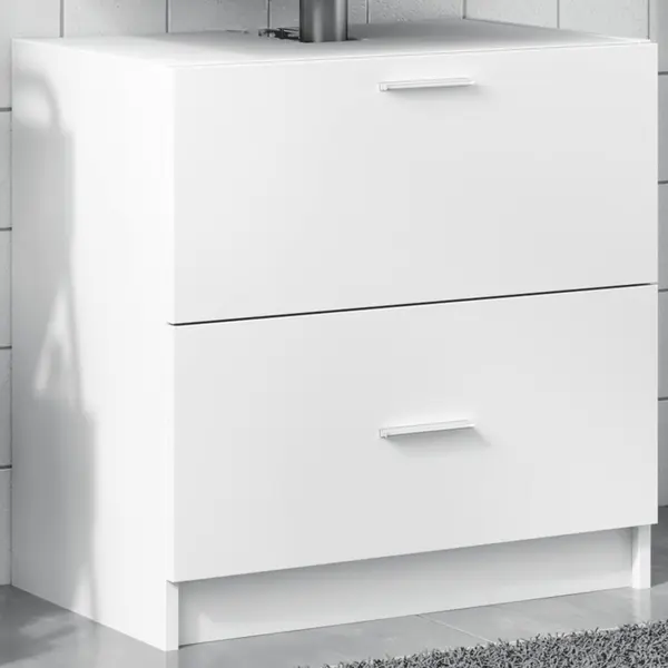 Gossi dulap de chiuveta, alb, 59x37x59 cm, lemn prelucrat