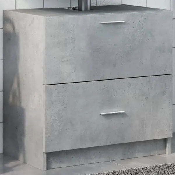 Gossi dulap de chiuveta, gri beton, 59x37x59 cm, lemn prelucrat
