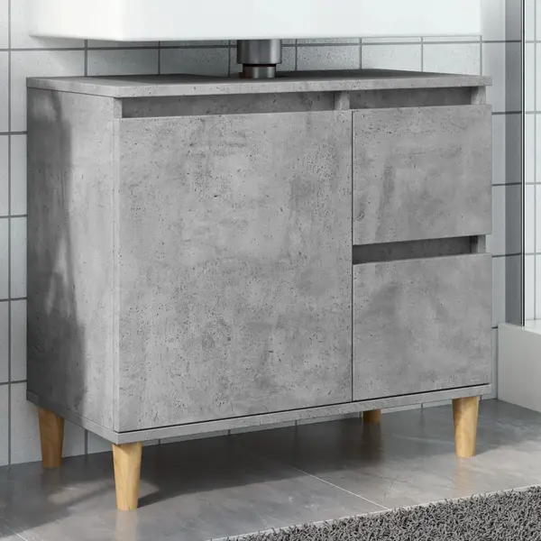 Gossi dulap de chiuveta, gri beton, 65x33x60 cm, lemn prelucrat