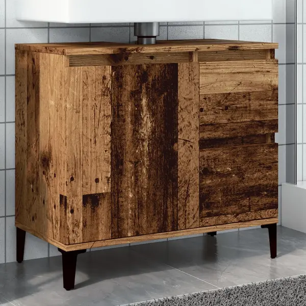 Gossi dulap de chiuveta, lemn vechi, 65x33x60 cm, lemn prelucrat