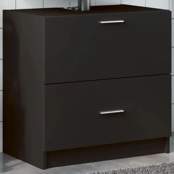 Gossi dulap de chiuveta, negru, 59x37x59 cm, lemn prelucrat