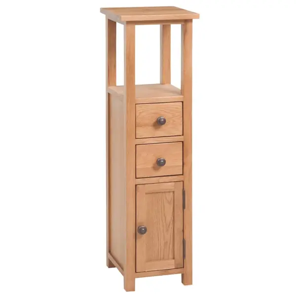 Gossi dulap de colt, 26 x 26 x 94 cm, lemn masiv de stejar