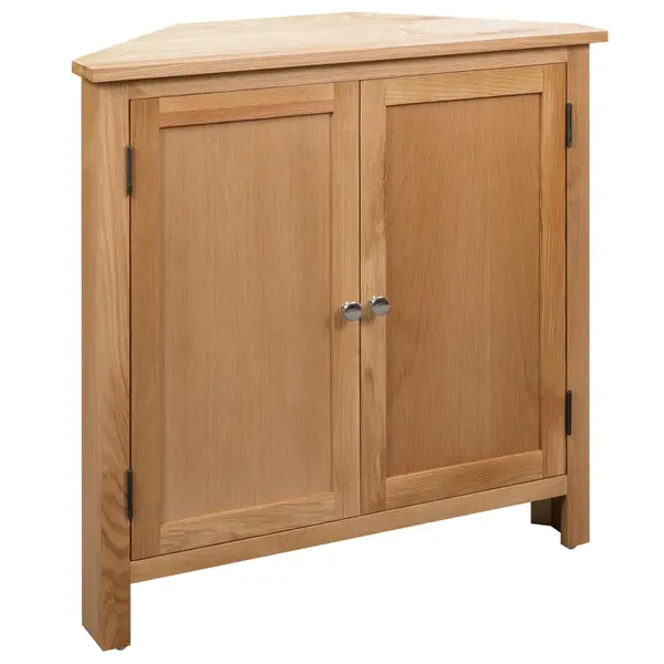 Gossi dulap de colt, 80 x 33,5 x 78 cm, lemn masiv de stejar