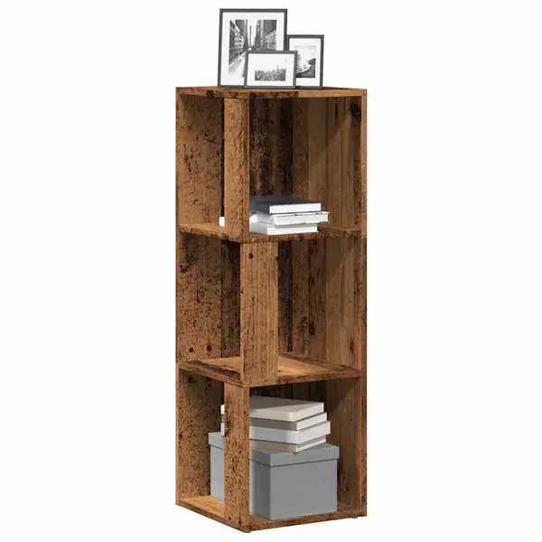 Gossi dulap de colt din lemn vechi 33x33x100 cm lemn prelucrat