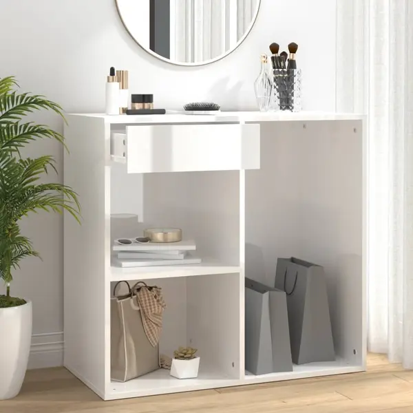 Gossi dulap de cosmetice alb extralucios, 80x40x75 cm, lemn prelucrat