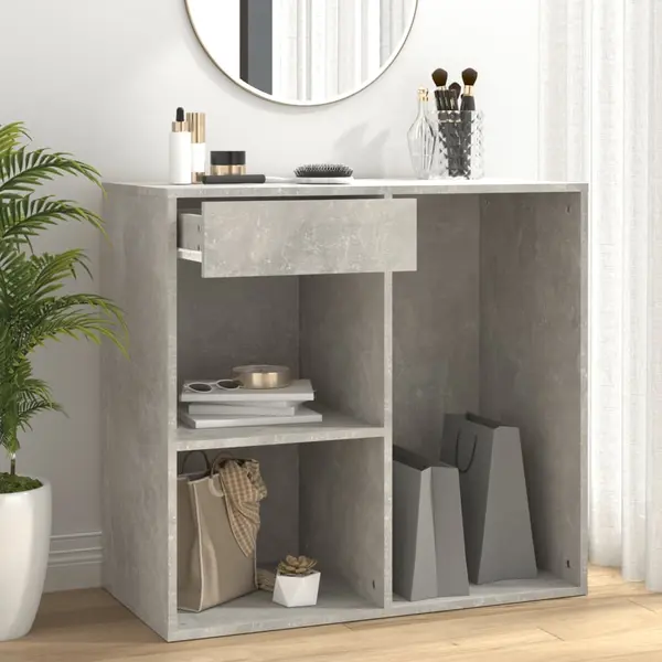 Gossi dulap de cosmetice, gri beton, 80x40x75 cm, lemn prelucrat
