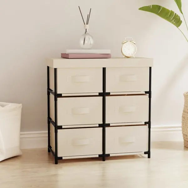 Gossi dulap de depozitare cu 6 sertare, crem, 55x29x55 cm, otel