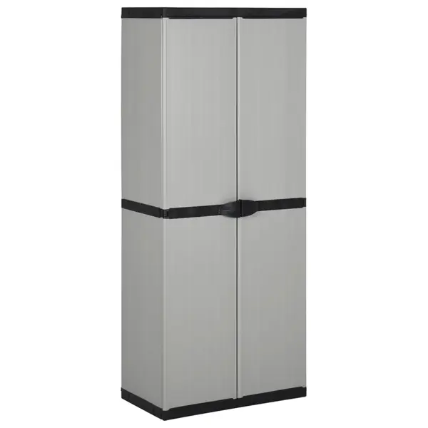 Gossi dulap de depozitare gradina cu 3 rafturi gri/negru 68x40x168 cm