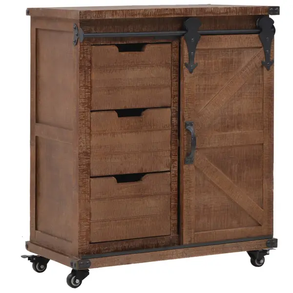 Gossi dulap de depozitare, lemn masiv de brad 64 x 33,5 x 75 cm, maro