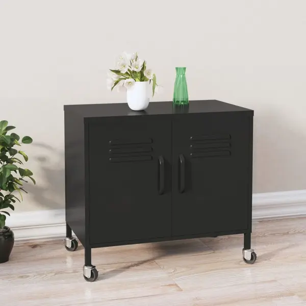 Gossi dulap de depozitare, negru, 60x35x56 cm, otel