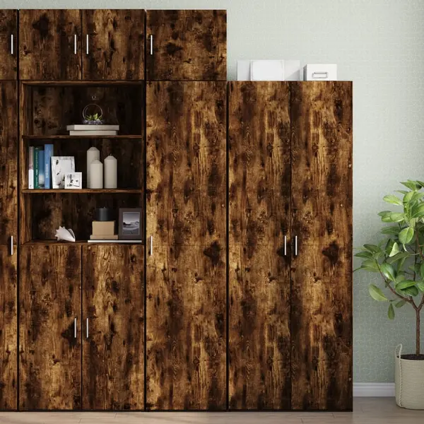 Gossi dulap de depozitare slim, stejar fumuriu, 45x42,5x225 cm, lemn