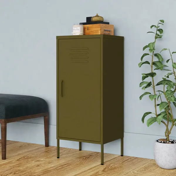 Gossi dulap de depozitare, verde masliniu, 42,5x35x101,5 cm, otel