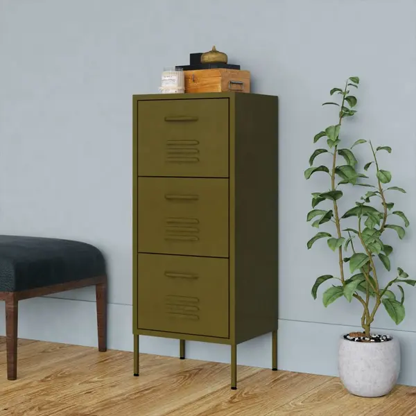 Gossi dulap de depozitare, verde masliniu, 42,5x35x101,5 cm, otel