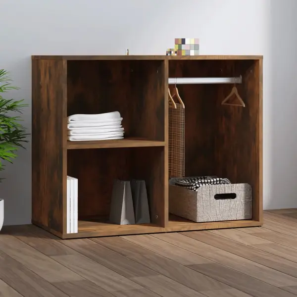 Gossi dulap de dressing, stejar fumuriu, 80x40x65 cm, lemn compozit