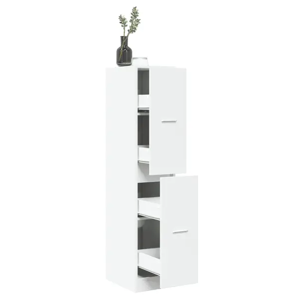 Gossi dulap de farmacie, alb, 30x41x144,5 cm, lemn prelucrat