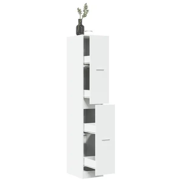 Gossi dulap de farmacie, alb, 30x41x174,5 cm, lemn prelucrat