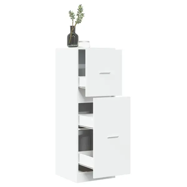 Gossi dulap de farmacie, alb, 40x41x118 cm, lemn prelucrat
