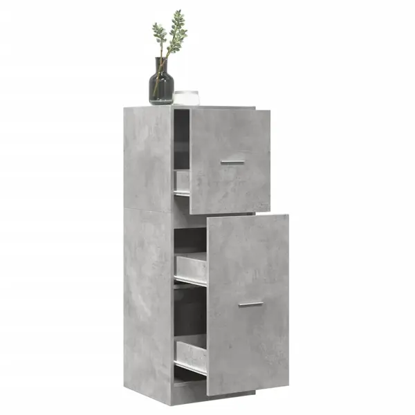 Gossi dulap de farmacie, gri beton, 40x41x118 cm, lemn prelucrat