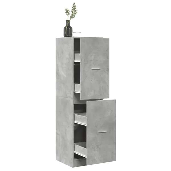 Gossi dulap de farmacie, gri beton, 40x41x144,5 cm, lemn prelucrat