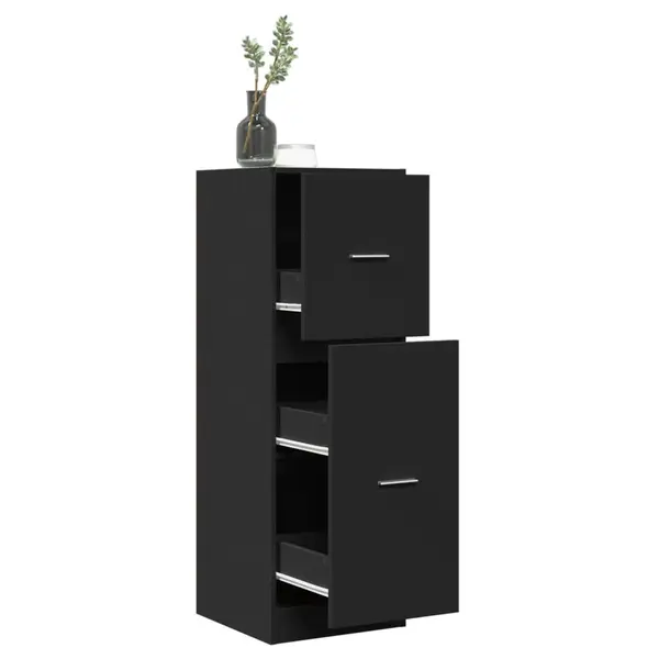 Gossi dulap de farmacie, negru, 40x41x118 cm, lemn prelucrat