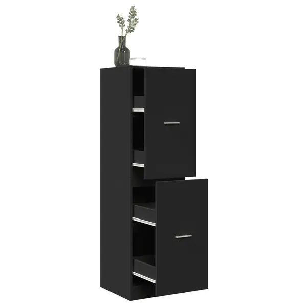 Gossi dulap de farmacie, negru, 40x41x144,5 cm, lemn prelucrat
