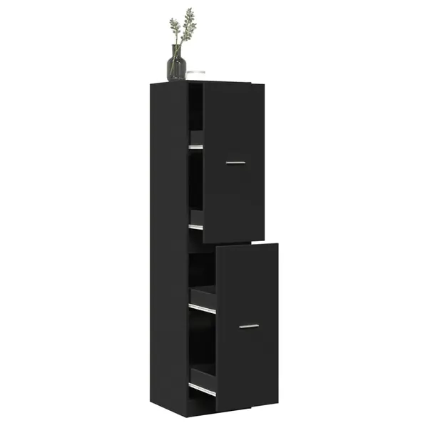 Gossi dulap de farmacie, negru, 40x41x174,5 cm, lemn prelucrat