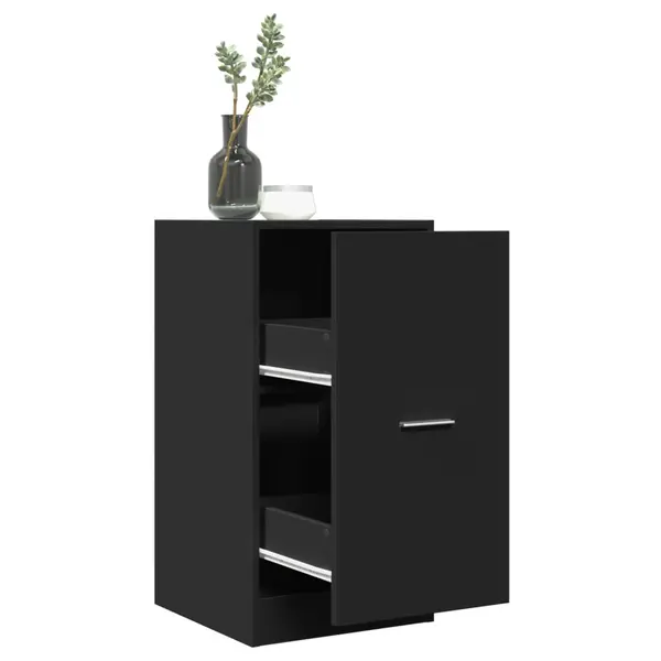 Gossi dulap de farmacie, negru, 40x41x77,5 cm, lemn prelucrat