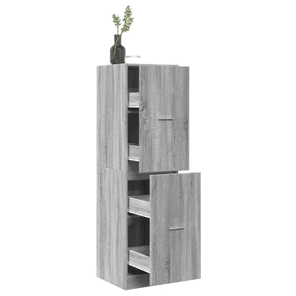 Gossi dulap de farmacie, sonoma gri, 40x41x144,5 cm, lemn prelucrat