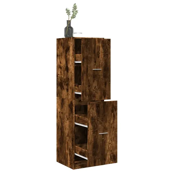Gossi dulap de farmacie stejar fumuriu, 40x41x144,5cm, lemn prelucrat