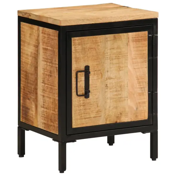 Gossi dulap de pat, 40x30x52,5 cm, lemn masiv de mango brut