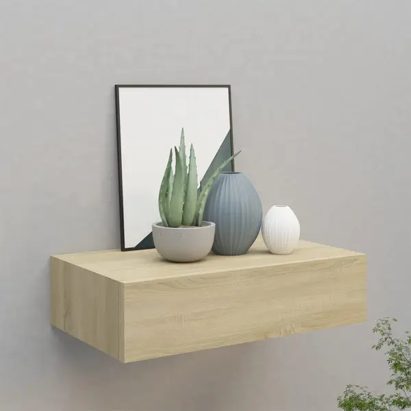 Gossi dulap de perete cu sertar, stejar, 40x23,5x10 cm, mdf