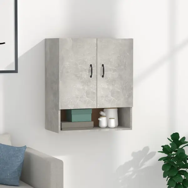 Gossi dulap de perete, gri beton, 60x31x70 cm, lemn prelucrat