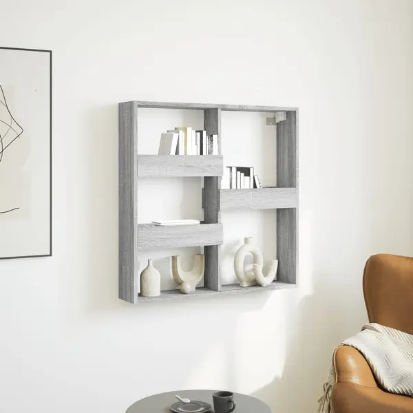 Gossi dulap de perete, gri sonoma, 80x15x80 cm, lemn prelucrat