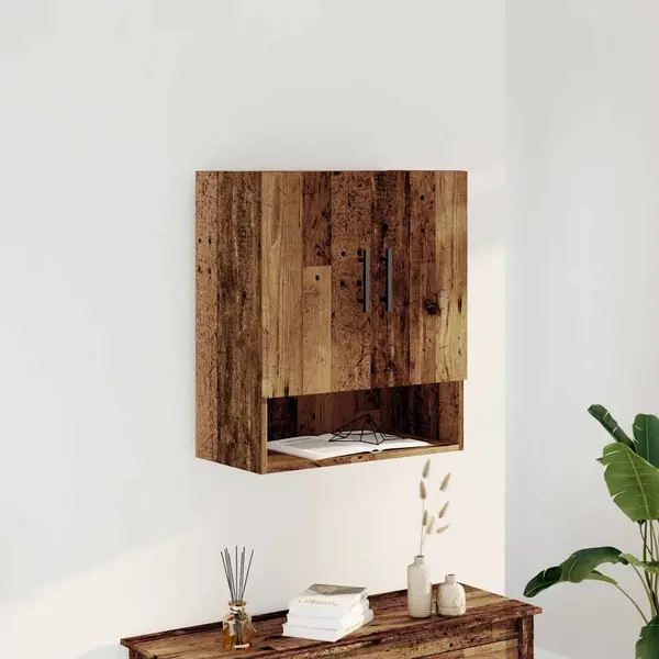 Gossi dulap de perete, lemn vechi, 60x31x70 cm, lemn compozit