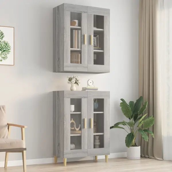 Gossi dulap de perete suspendat, gri sonoma, 69,5x34x90 cm