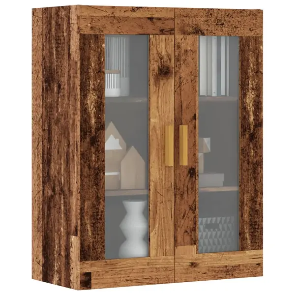 Gossi dulap de perete suspendat, lemn vechi, 69,5x34x90 cm