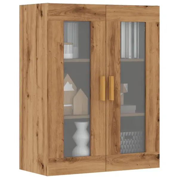 Gossi dulap de perete suspendat, stejar artizanal, 69,5x34x90 cm
