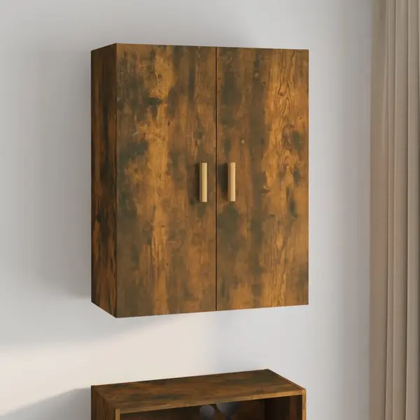 Gossi dulap de perete suspendat, stejar fumuriu, 69,5x34x90 cm