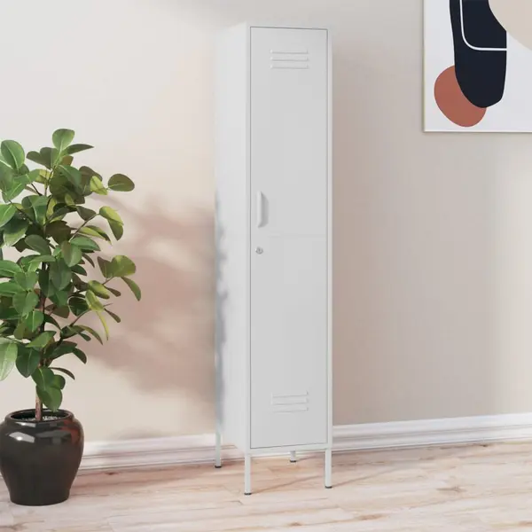 Gossi dulap de vestiar, alb, 35x46x180 cm, otel