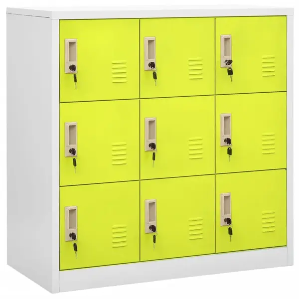 Gossi dulap de vestiar, gri deschis si verde, 90x45x92,5 cm, otel