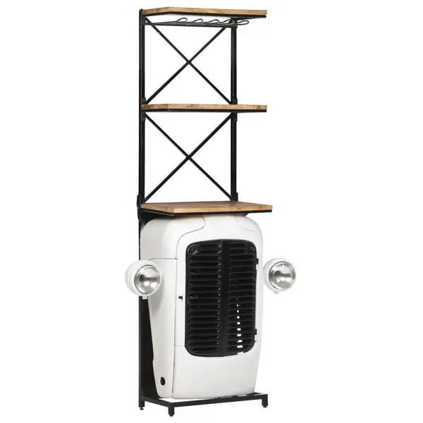 Gossi dulap de vin design tractor alb 49x31x172 cm mango nefinisat