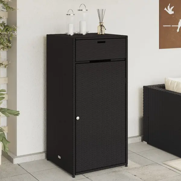 Gossi dulap depozitare de gradina, negru, 55x55x111 cm, poliratan