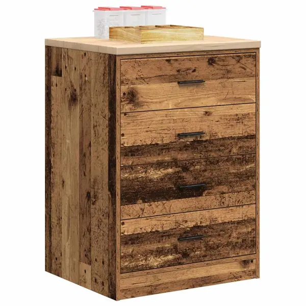 Gossi dulap depozitare garaj lemn vechi 60x51x85 cm lemn masiv de pin