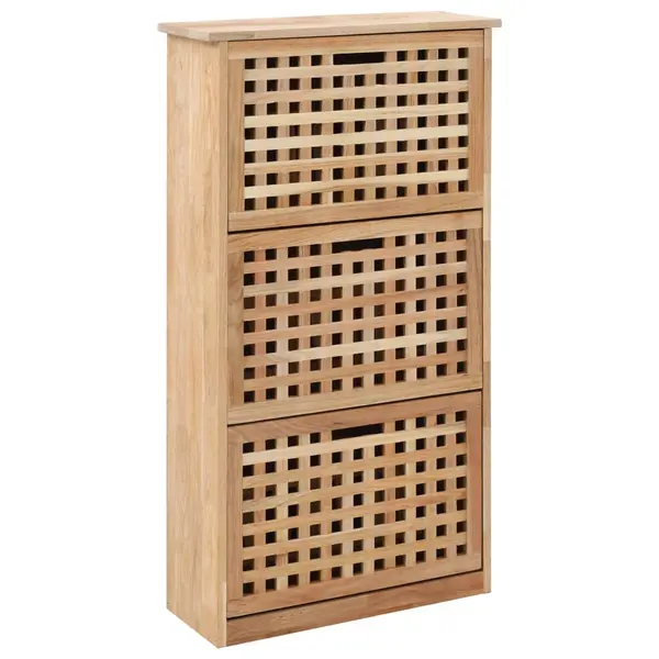 Gossi dulap depozitare pantofi, 55 x 20 x 104 cm, lemn masiv de nuc